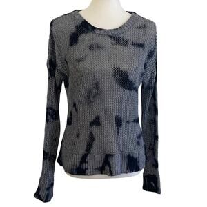 Feel The Piece Blue Tie Dye Open Knit Sweater, Small